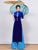 Half Sleeve Floral Embroidery Cheongsam Top Velvet Vietnamese Ao Dai Dress