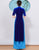 Vestido Ao Dai de longitud de té de encaje floral con top cheongsam de manga 3/4
