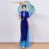 Manches 3/4 Cheongsam Top Floral Dentelle Longueur Thé Robe Ao Dai