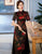 Manches 3/4 Cheongsam Top Floral Dentelle Longueur Thé Robe Ao Dai