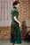 Retro Cheongsam Chic A-Line Evening Gown Tea Length Ao Dai Dress