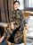 Fashionable Retro Slimming Printed Long Qipao Dress for Daily Wear or Formal Occasions