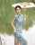 Thin and Cool Ice Silk Vintage Chinese Style Long Striped Qipao Dress