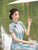 Thin and Cool Ice Silk Vintage Chinese Style Long Striped Qipao Dress