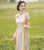 Thin and Cool Ice Silk Vintage Chinese Style Long Striped Qipao Dress