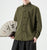 Men's Chinese Style Corduroy Long Sleeve Shirt Casual Tang Suit
