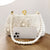 Chinese Style Embroidery Evening Bag with Pearl Handle and Pearls Chain