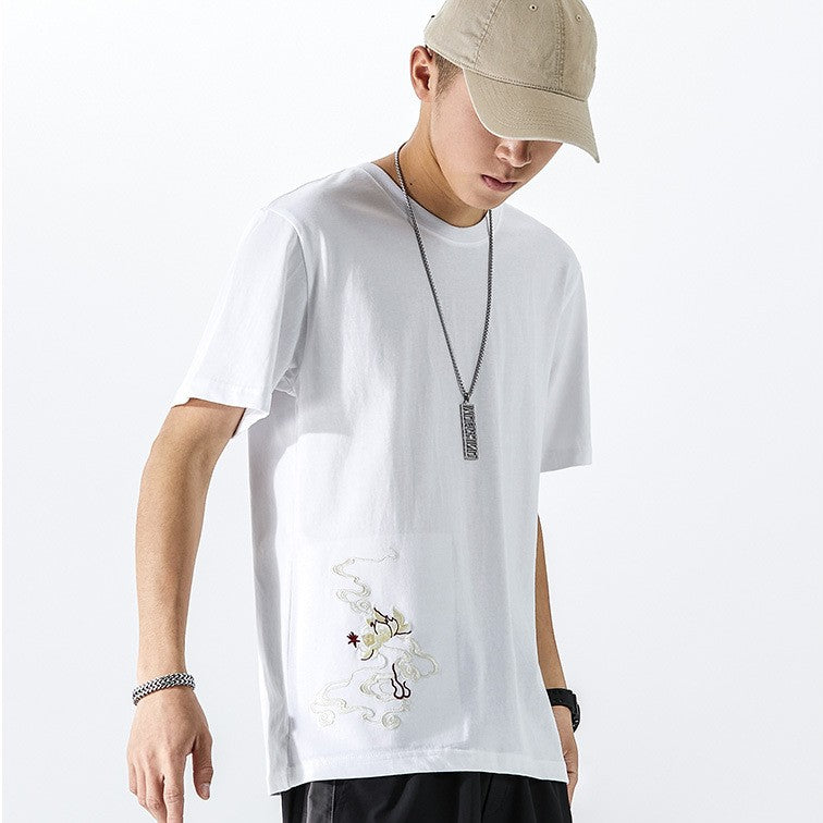 【NONCODE】(Unisex) Fleo embroidered T-shirt Official NewJeans X Hiroshi Fujiwara COLLER T-SHIRT POPUP