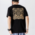 Chinese Auspicious Embroidery 100% Cotton Short Sleeve Unisex T-shirt