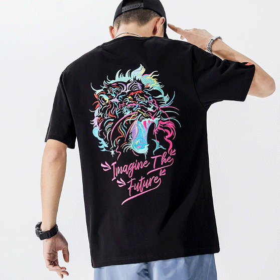 T-shirt da uomo con stampa 3D in cotone a maniche corte alla moda casual girocollo t-shirt, 9 (UK), L T-shirt da uomo con stampa 3D in cotone a maniche corte alla moda casual girocollo t-shirt, 9 (UK), L