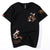 Camiseta china 100% algodón con cuello redondo y estampado de peces