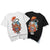 T-shirt cinese con stampa pesce girocollo in cotone 100%