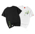 100% Cotton Round Neck Panda & Bamboo Embroidery Short Sleeve T-shirt