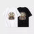 100% Cotton Round Neck Panda Embroidery Short Sleeve T-shirt