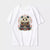 100% Cotton Round Neck Panda Embroidery Short Sleeve T-shirt