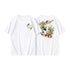 100% Cotton Round Neck Blossoming Koi Embroidery Short Sleeve T-shirt