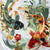 100% Cotton Round Neck Blossoming Koi Embroidery Short Sleeve T-shirt