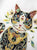 100% Cotton Round Neck Cat Embroidery Short Sleeve T-shirt