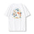 100% Cotton Round Neck Iridescent Koi Fish Embroidery Short Sleeve T-shirt