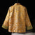 Vintage Mandarin Collar Straight-Cut Tang Jacket - Quilted Winter Coat with Trim