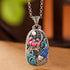 Vintage Necklace with Cloisonne Lotus Koi Pendant