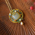 Traditional Hetian Jade Artistic Enamel Painted Necklace for Women