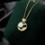 Traditional Mutton-fat Jade Chinese House Shape Pendant Gilding Necklace for Women