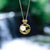 Traditional Mutton-fat Jade Chinese House Shape Pendant Gilding Necklace for Women