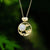 Traditional Mutton-fat Jade Chinese House Shape Pendant Gilding Necklace for Women