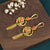 Original Vintage Chinese Style Enamel Hollow Plum Blossom Tassel Earrings