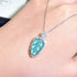Vibrant Imitation Blue Jade Leaf Pendant Necklace – Symbol of Life & Vitality