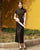 Floral Embroidery Cap Sleeve Full Length A-line Cheongsam Chinese Dress