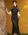 Floral Embroidery Illusion Neck Full Length Mermaid Cheongsam Chinese Dress