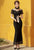 Floral Embroidery Illusion Neck Full Length Mermaid Cheongsam Evening Dress