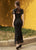 Floral Embroidery Illusion Neck Full Length Mermaid Cheongsam Evening Dress