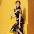 Illusion Neck Crane Embroidery Full Length Cheongsam Chinese Dress