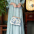 Chinese Style Loose Floral Cheongsam Dress with High-end Collar and Trumpet Sleeve