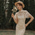 1930er Shanghai Stil Cheongsam Blumenspitze Chinesisches Kleid