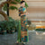 3/4 Sleeve Full Length  Cheongsam Ao Dai Floral Chinese Dress