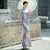 Short Sleeve Rainbow Cheongsam Mermaid Chinese Dress Full of Sequins