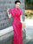 Short Sleeve Full Length Cheongsam Mermaid Chinese Dress Full of Sequins