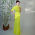 Half Sleeve Full Length Cheongsam Mermaid Chinese Dress Full of Sequins