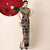 Short Sleeve Full Length Sequins Cheongsam Chinese Dress Evening Gown