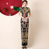 Short Sleeve Full Length Sequins Cheongsam Chinese Dress Evening Gown