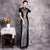 Short Sleeve Velvet with Sequins Cheongsam Mermaid Chinese Dress