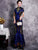 Short Sleeve Sequins Cheongsam Mermaid Chinese Dress Evening Gown