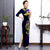 3/4 Sleeve Phoenix Embroidery Velvet Cheongsam Chinese Dress Evening Gown