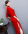 3/4 Sleeve Floral Sequins & Appliques Velvet Cheongsam Chinese Dress Evening Gown