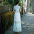 Elegant and Graceful Vietnamese Ao Dai Authentic Modified Summer Long Performance Cheongsam Dress