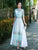 Elegant and Graceful Vietnamese Ao Dai Authentic Modified Summer Long Performance Cheongsam Dress